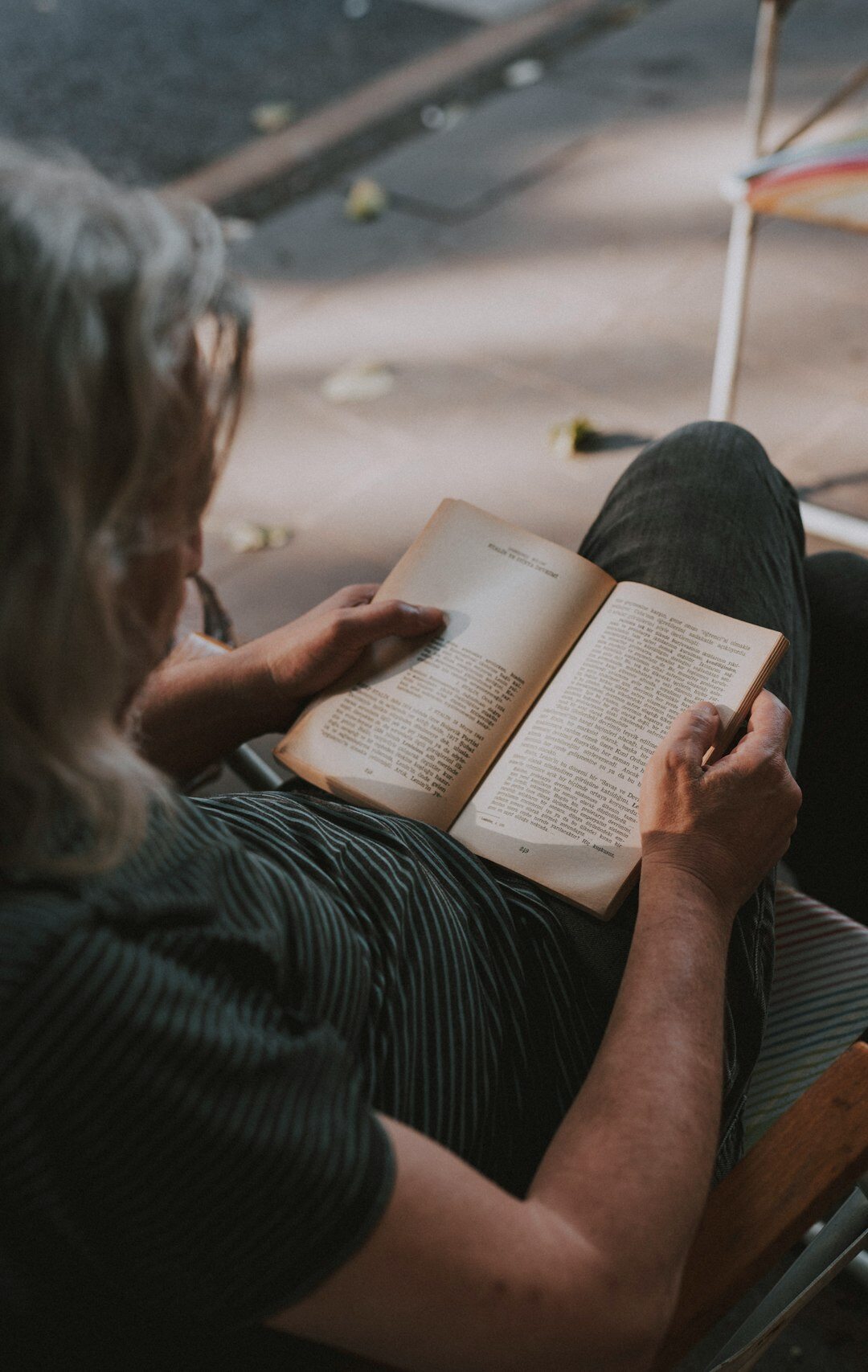person reading thriller