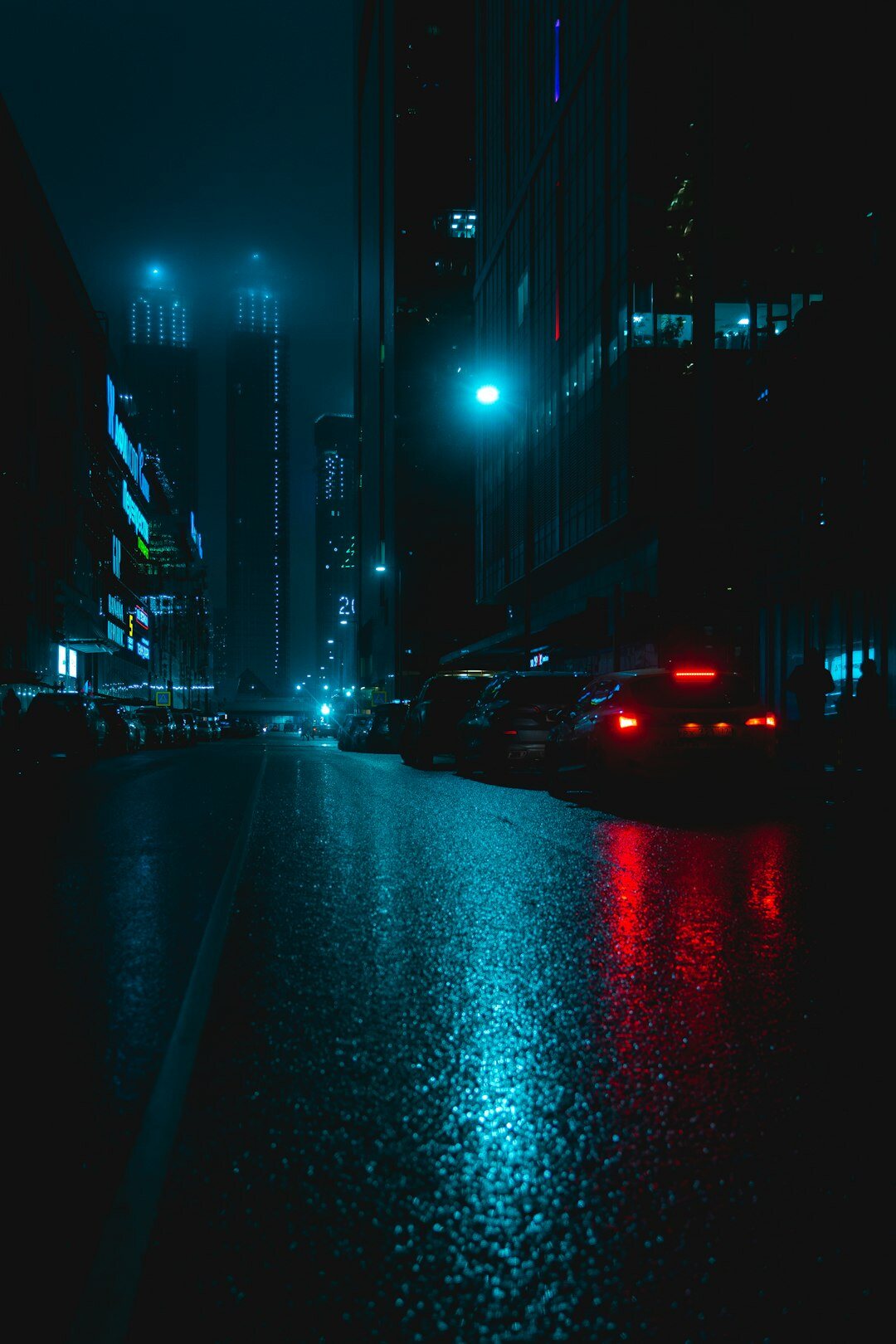 city street at night