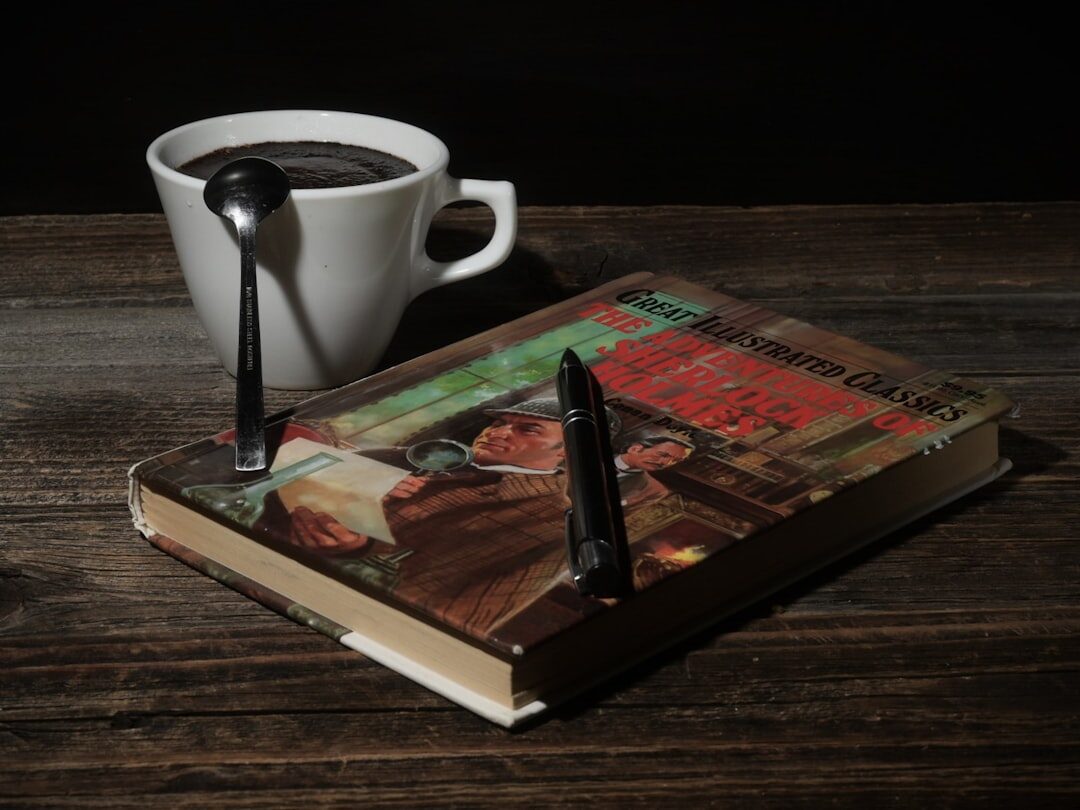detective reading mystery book